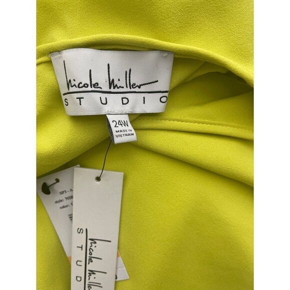 Nicole Miller Studio Women Bright Flutter Sleeve Swing Dress Size 24W NWT - Picture 8 of 8